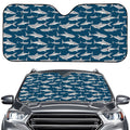 White Shark Pattern Print Car Windshield Sun Shade