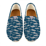 White Shark Pattern Print Casual Shoes