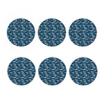 White Shark Pattern Print Coaster Set