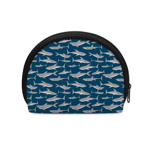 White Shark Pattern Print Coin Purse