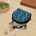 White Shark Pattern Print Coin Purse
