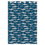 White Shark Pattern Print Curtain