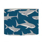 White Shark Pattern Print Drum Lamp Shade
