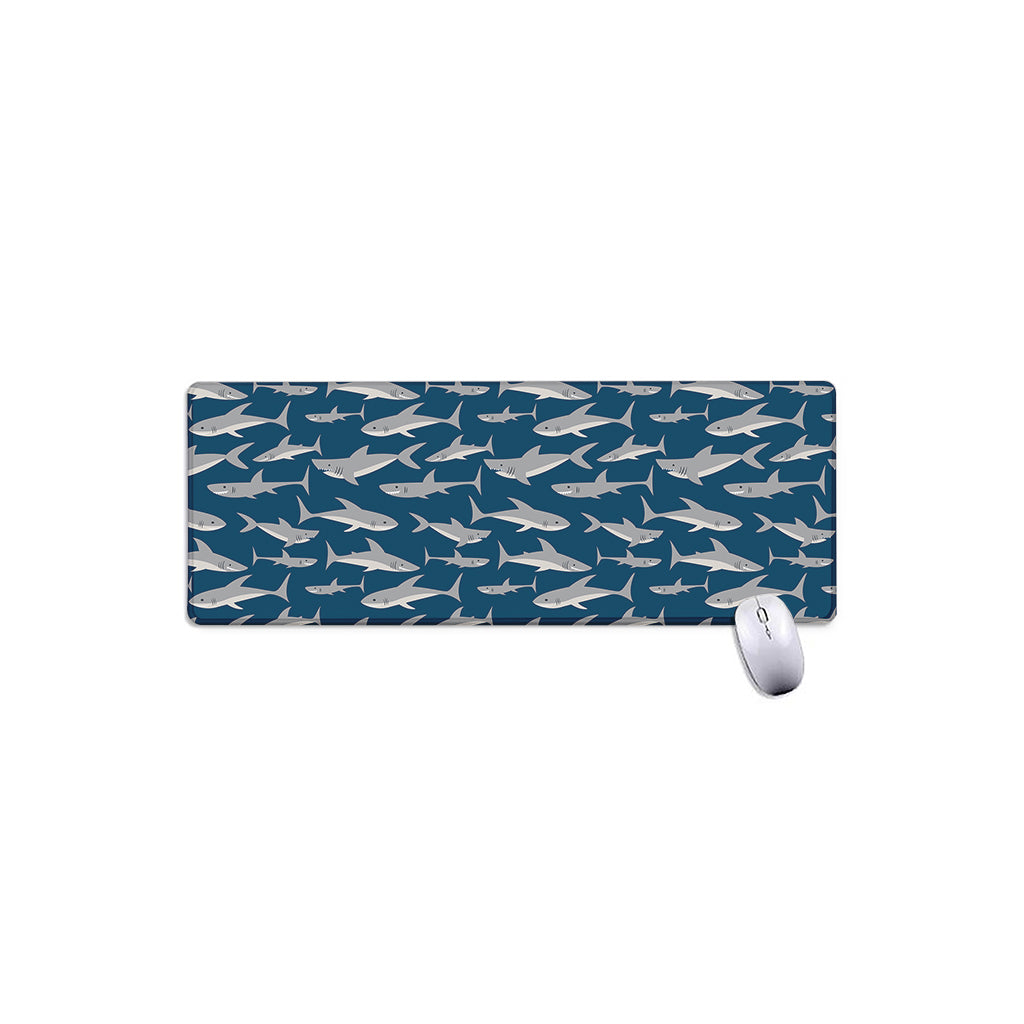White Shark Pattern Print Extended Mouse Pad