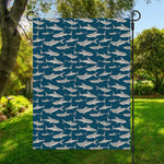 White Shark Pattern Print Garden Flag