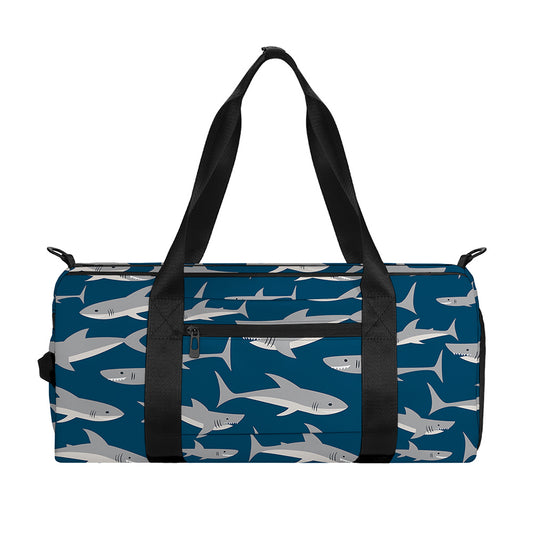 White Shark Pattern Print Gym Bag