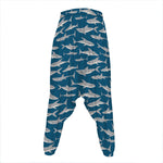 White Shark Pattern Print Hammer Pants
