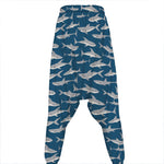 White Shark Pattern Print Hammer Pants