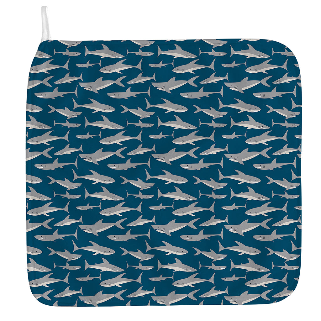 White Shark Pattern Print Hand Towel