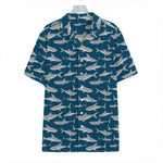 White Shark Pattern Print Hawaiian Shirt