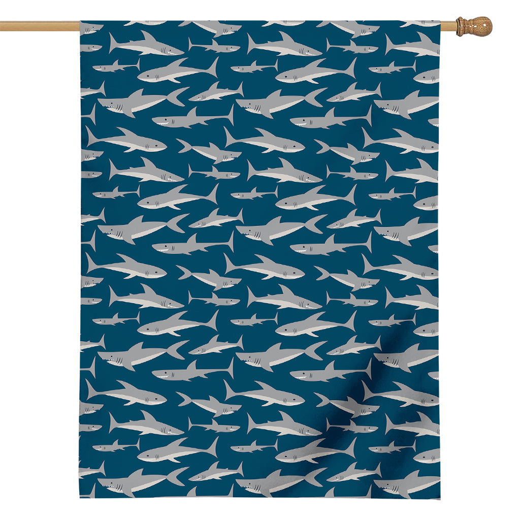 White Shark Pattern Print House Flag