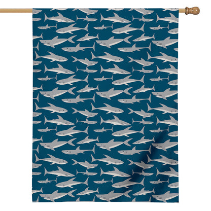 White Shark Pattern Print House Flag