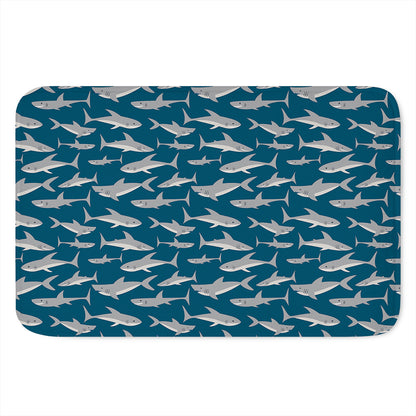 White Shark Pattern Print Indoor Door Mat