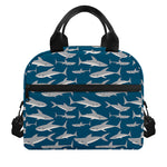 White Shark Pattern Print Insulated Lunch Bag