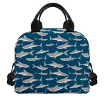 White Shark Pattern Print Insulated Lunch Bag