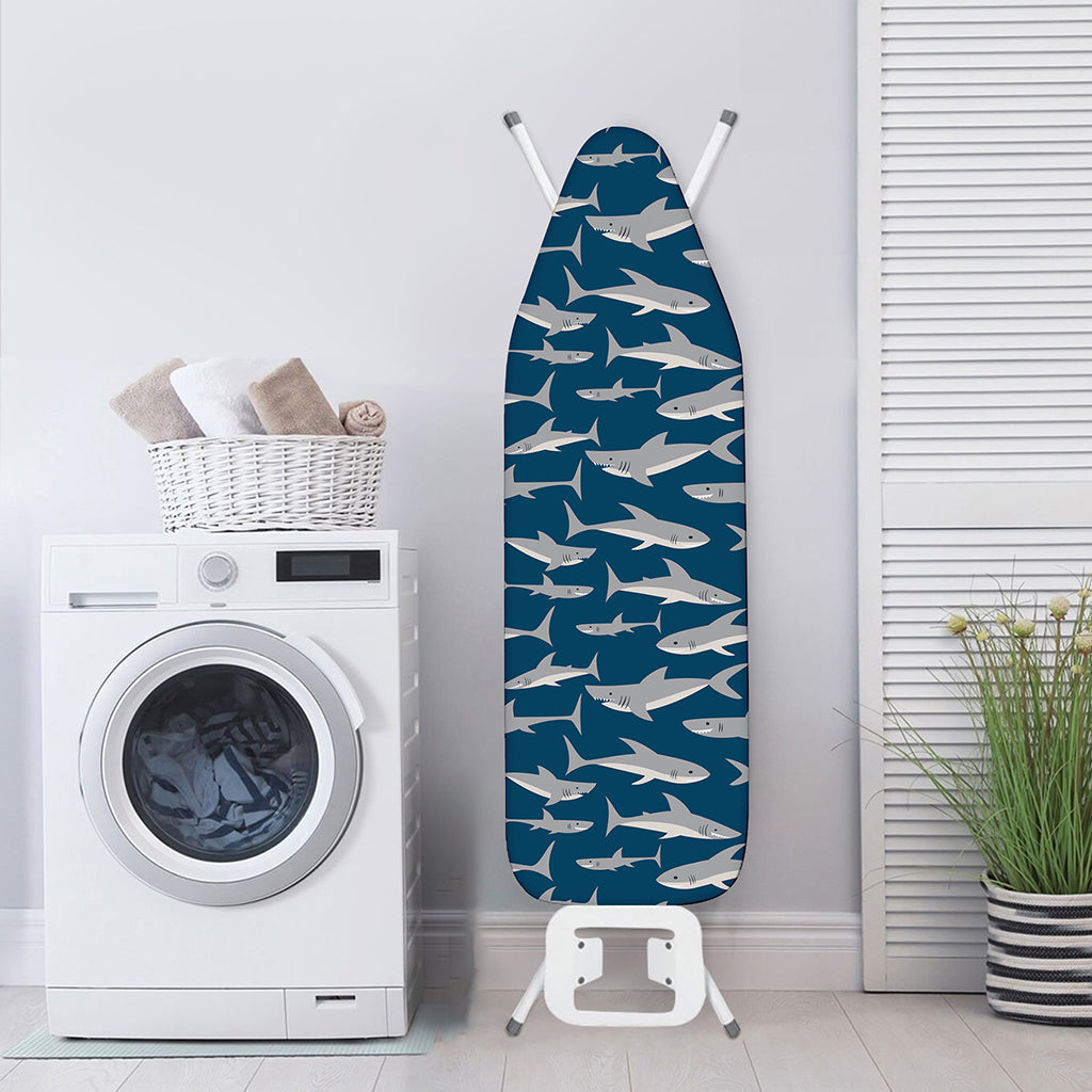 White Shark Pattern Print Ironing Board Cover