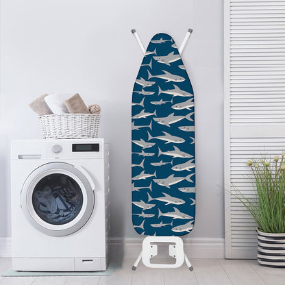 White Shark Pattern Print Ironing Board Cover