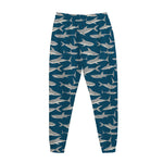 White Shark Pattern Print Jogger Pants