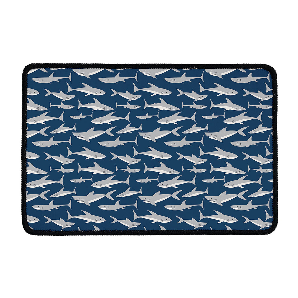 White Shark Pattern Print Kitchen Mat