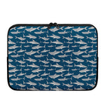 White Shark Pattern Print Laptop Sleeve