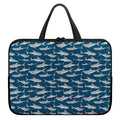White Shark Pattern Print Laptop Sleeve With Handle