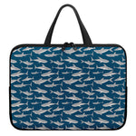 White Shark Pattern Print Laptop Sleeve With Handle