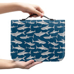 White Shark Pattern Print Leather Bible Cover