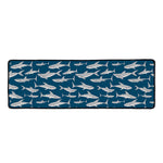 White Shark Pattern Print Long Kitchen Mat