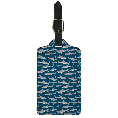 White Shark Pattern Print Luggage Tag