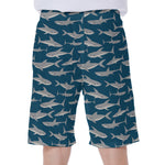 White Shark Pattern Print Men's Beach Shorts