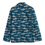White Shark Pattern Print Men's Blazer