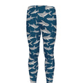 White Shark Pattern Print Men's Leggings