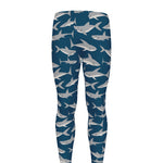 White Shark Pattern Print Men's leggings