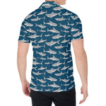 White Shark Pattern Print Men's Shirt