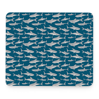 White Shark Pattern Print Mouse Pad