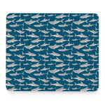 White Shark Pattern Print Mouse Pad