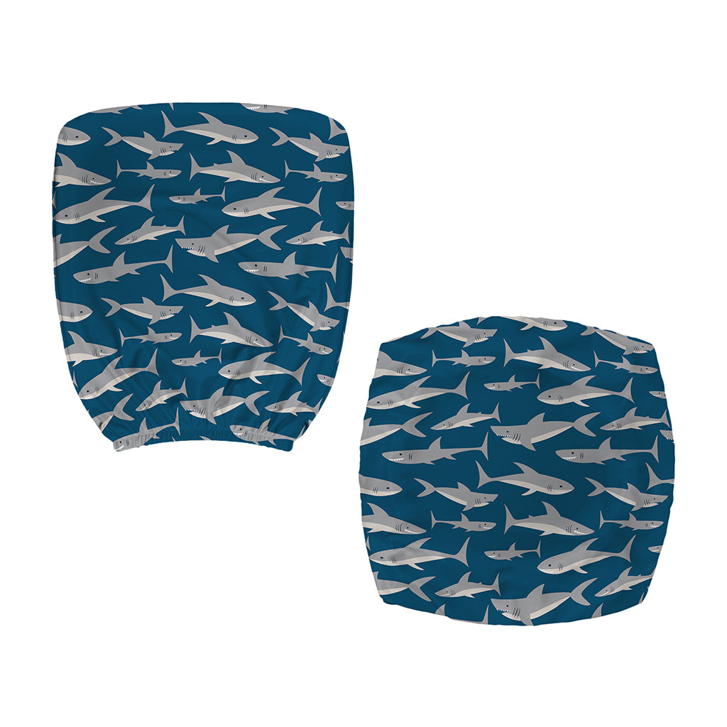 White Shark Pattern Print Office Chair Cover