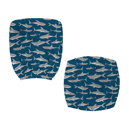 White Shark Pattern Print Office Chair Cover