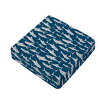 White Shark Pattern Print Outdoor Seat Cushion Cover