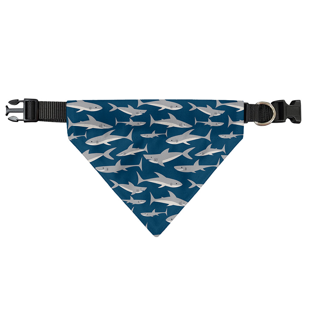 White Shark Pattern Print Over The Collar Dog Bandana