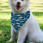 White Shark Pattern Print Over The Collar Dog Bandana