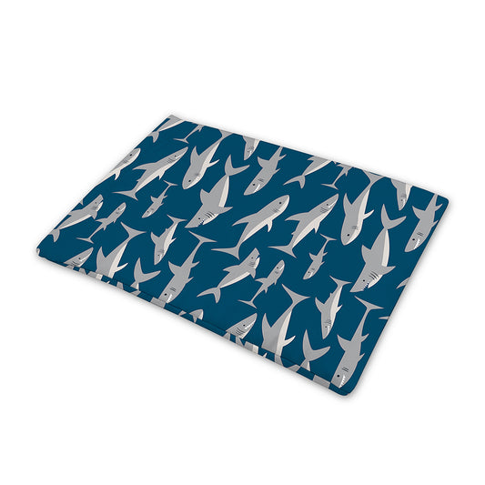 White Shark Pattern Print Pet Cooling Mat Cover