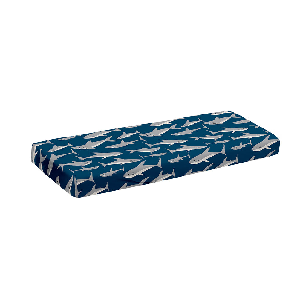 White Shark Pattern Print Piano Keyboard Cover