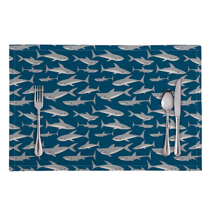 White Shark Pattern Print Placemat