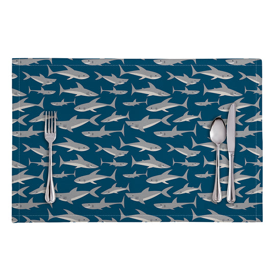 White Shark Pattern Print Placemat