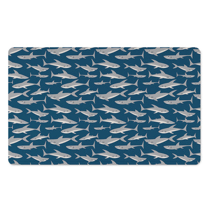 White Shark Pattern Print Polyester Doormat