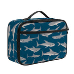 White Shark Pattern Print Portable Lunch Bag