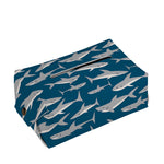 White Shark Pattern Print Rectangle Tissue Box Cover