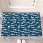 White Shark Pattern Print Rubber Doormat