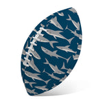White Shark Pattern Print Rugby Ball